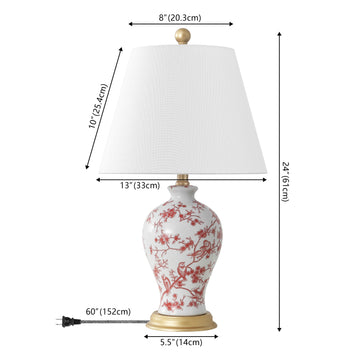 Grace 24" Floral LED Table Lamp - JONATHAN Y